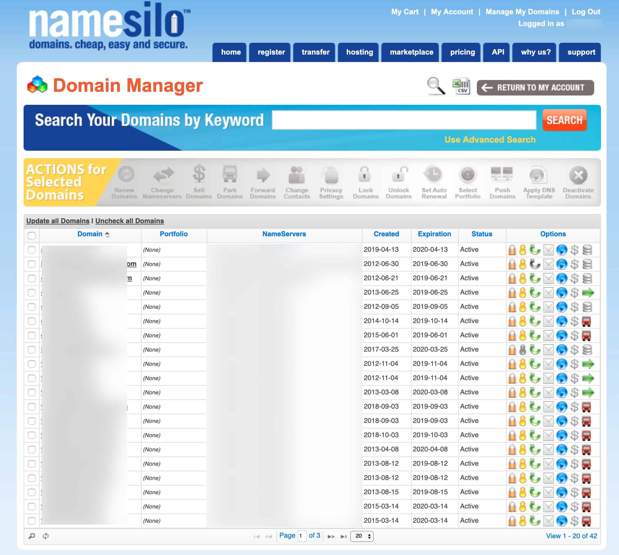 namesilo manager